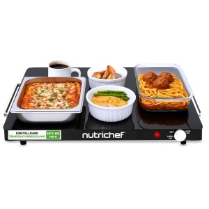 Placa electrica de incalzire NutriChef 54x42 cm, 180W, neagra, temperatura 60-110C