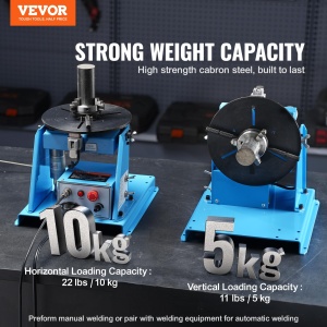 Placa rotativa de sudura VEVOR 20 W Pozitionator de sudura 1-12 rpm Manipulator 10 kg (orizontal)/5 kg (vertical) Masa rotativa Unghi de inclinare 0-90deg K01-63 Mandrina cu trei falci pentru taiere, slefuire, asamblare - Img 2