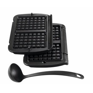 Placi Waffle Tefal XA7248, pentru OptiGrill si Elite, 2x Placi, Negru