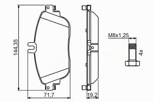 Placute de frana Bosch BP1507 pentru Mercedes-Benz, cu accesorii, cupru-free - Img 7