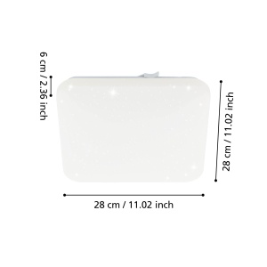 Plafoniera LED EGLO Frania-S, efect cer instelat, lumina calda, 28 cm, alb - Img 6