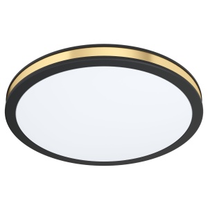 Plafoniera LED EGLO Pescaito, 28 cm, Negru si Auriu, Lumina Calda