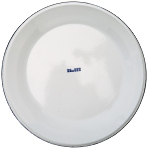 Platou ceramic IBILI ESMALTAT 24 cm, albalbastru, din otel - Img 3