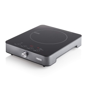 Plita cu inductie Princess cu panou de control tactil, afisaj digital LED, putere de 1800 W, de la 60 de grade C la 240 de grade C, oprire automata si detectare a tigaii 01.303010.01.001