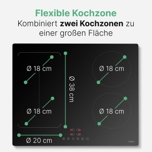Plita inductie Bomann EBKI 7944, 60 cm, 7200 W, 4 zone de gatit - Img 6