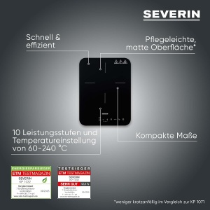 Plita inductie Severin KP 1032, 2000W, 22 cm, negru - Img 2