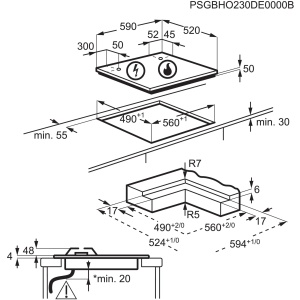 Plita mixta gaz si inductie AEG Serie 8000 HF704163NB, 60 cm, negru - Img 7