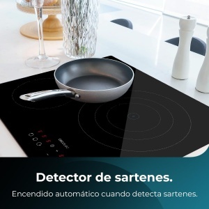Plita vitroceramica Cecotec 3 zone Bolero Squad V 3001 Putere maxima 5700W cu 9 niveluri de putere control tactil programabil detectare oala diametru  - Img 10