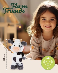 Plus COWLUNA NICI 33cm - Alb si Negru - Jucarie Moale pentru Copii si Adulti - Img 2
