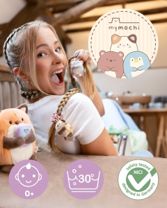 Plush Pinguin NICI MYMOCHI Waddle 27 cm cu Ente, Culoare Albastra, Moale - Img 2
