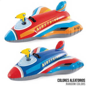 Pluta Intex Jet Fighter 57531NP, 112 x 91 x 41 cm, Capacitate 40 kg, Culoare AlbastruRosu - Img 2