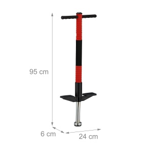 Pogo Stick pentru copii Relaxdays, 35 kg, rucsos, rosu - Img 4
