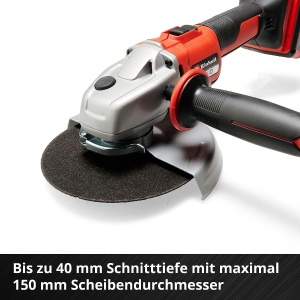 Polizor unghiular profesional cu acumulator Einhell AXXIO 18/150 Power X-Change (18 V, 700 W, diametru disc 150 mm, adancime de taiere 40 mm, fara perii, pornire usoara, inclusiv discul de taiere, fara baterie) - Img 8