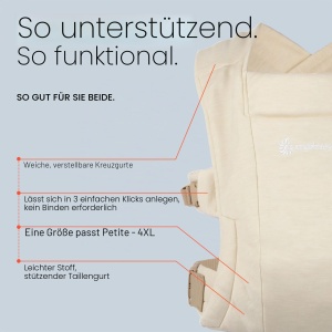 Portbebe Ergobaby Embrace, 0-12 luni, 3,2-11,3 kg, Albastru Oxford - Img 4