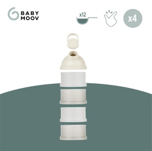 Portioner lapte praf Babymoov - 4 compartimente, capacitate 12 masuri, bej - Img 2