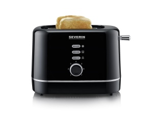 Prajitor de paine automat SEVERIN, prajitor de paine mic pentru 2 felii, de inalta calitate, pentru prajire, dezghetare si incalzire, 850 W, negru, AT 4321 - Img 5