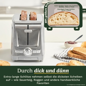 Prajitor de paine Cuisinart Core Collection, 2 felii, functii multiple, inox - Img 2