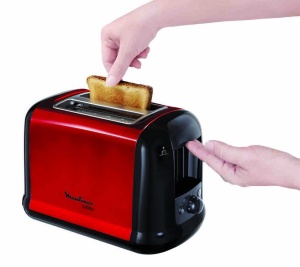Prajitor de paine Moulinex LT261D, 850W, 6 trepte rumenire, rosunegru - Img 4
