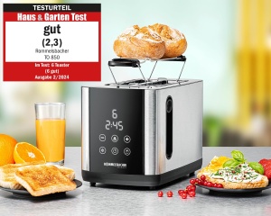 PRAJITOR DE PAINE ROMMELSBACHER TO 850, 2 fante largi pentru paine prajita pana la XL, centrare automata felii de paine, afisaj LED, afisaj cu numaratoare inversa, 9 niveluri, nivel de dezghetare, atasament pentru chifle, sertar pentru firimituri - Img 2