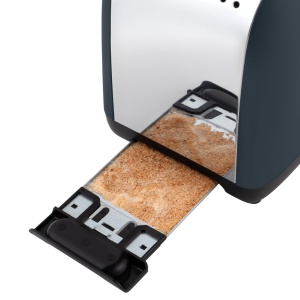 Prajitor de paine Russell Hobbs [pentru 2 felii] Culori Plus Gri Otel Inoxidabil (fante de paine prajita foarte largi, inclusiv atasament pentru chifle, 6 niveluri de rumenire + functie de dezghetare, functie lift & look, 1600W) 26552-56 - Img 5