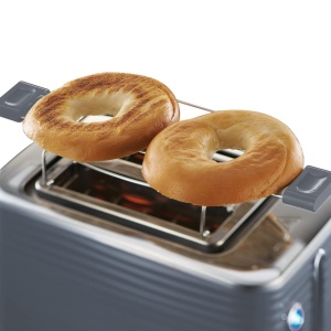 Prajitor de paine Russell Hobbs [pentru 2 felii] Inspire Grey cu structura lucioasa de inalta calitate (fante foarte largi pentru paine prajita, inclusiv accesoriu pentru chifle, 6 niveluri de rumenire + functie de dezghetare si reincalzire) 24373-56 - Img 6