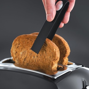Prajitor de paine Russell Hobbs [pentru 2 felii] Textures+ (fante pentru paine prajita foarte largi, inclusiv atasament pentru chifle si clesti de paine prajita integrate, 6 niveluri de rumenire + functie de dezghetare si reincalzire, 850W) 22601-56 - Img 8