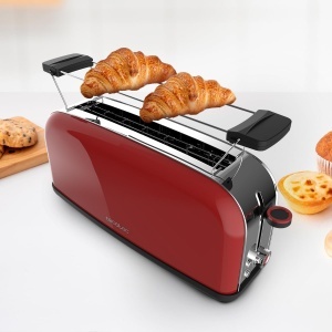 Prajitor de paine vertical Cecotec cu 1 fanta lunga Toastin time 850 rosu lung 850 W 2 felii de paine fanta lata de 38 cm atasament pentru chifle si t - Img 8