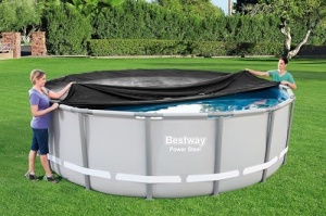 Prelata PVC Bestway O 493 cm, neagra, rotunda - Img 11