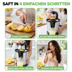 Presa electrica de citrice NutriChef 160 W din otel inoxidabil, cu sistem de lever - Img 6