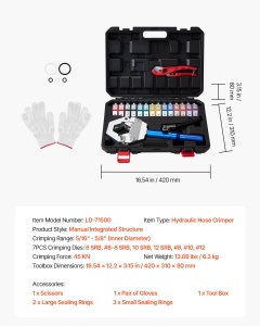 Presa hidraulica VEVOR LD-71500, 7 capete, 45 kN, pentru reparatii auto - Img 7