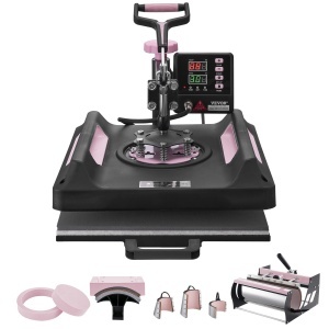 Presa termica multifunctionala VEVOR SJY-H15151P, 8 in 1, 1050 W, 38x38 cm, negru