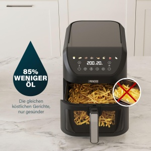 Princess SlimFry Airfryer, capacitate 8L, 2000W, 8 programe, ecran tactil digital, temperatura reglabila, fereastra de vizualizare, oprire automata, poate fi spalat in masina de spalat vase, 182257 - Img 6