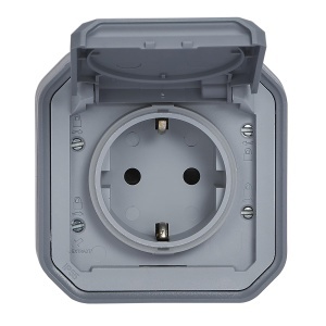 Priza de exterior Legrand Plexo New, 16A, 250V, IP44, gri - Img 3