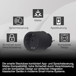 Priza inteligenta LEDVANCE SMART Indoor, 2300W, WiFi, negru, set 4 buc. - Img 3