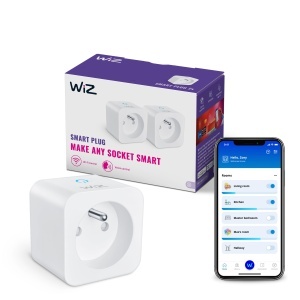 Priza Inteligenta WiZ Smart Plug Type-E 230V 2PK, Control Vocal, Matter