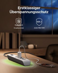 Priza multipla Belkin cu protectie la supratensiune, 4 iesiri, 525 Joule, cablu 2 m - Img 3