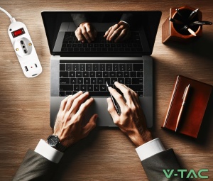 Priza multipla V-TAC cu USB-C Power Delivery 20W, 3 iesiri, 1,5m cablu - Img 8
