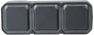 Priza tripla Legrand Plexo, 16 A, 250 V, waterproof, montaj pe perete, gri
