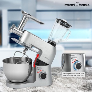 ProfiCook PC-KM 1189 Masina de Framantat 3in1 1500W Bol 67L Mixer din Sticla 15L Accesoriu pentru Carne - Img 9