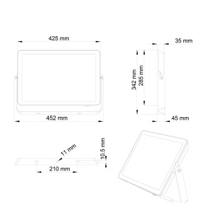 Proiector LED Philips ProjectLine 200W 3000K IP65 Negru - Img 3