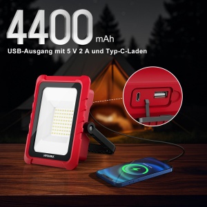 Proiector LED portabil HYCHIKA, 20W, 2000 lumeni, 6500K, IP65, cu acumulator 4400mAh - Img 3