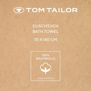 Prosop de baie TOM TAILOR, 70x140 cm, 100 bumbac, colorat, albastru - Img 5
