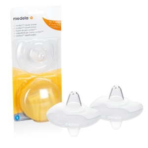 Protectoare pentru mamelon din silicon Medela Contact - Design moale, ultra-subtire - fara BPA - 1 pachet de 2 capace (24 mm) si cutie de depozitare - Img 5