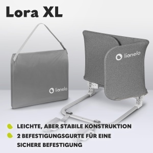 Protector de pat Lionelo Lora XL pentru copii, 150 cm lungime, 45 cm inaltime - Img 6