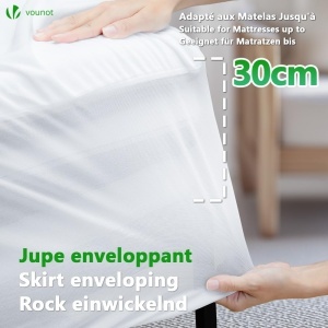 Protector de saltea VOUNOT 180x200 cm, impermeabil, certificat Oeko-TEX, set 2 bucati - Img 3