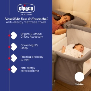 Protector saltea Chicco Next2Me Dream, 100 bumbac, alb, 85x50 cm - Img 2