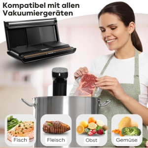 Pungi vidat ProfiCook 22x30 cm 50 buc reutilizabile rezistente compatibile cu toate aparatele de vidat - Img 7