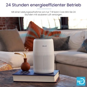 Purificator de aer Levoit pentru persoanele care sufera de alergii cu aromoterapie, filtru de aer HEPA impotriva mucegaiului, prafului si parului animalelor de companie de pana la 0,3 mm pentru dormitor, economie de energie de 7 wati, 3 viteze, alb - Img 8