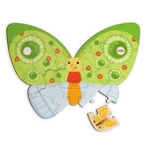 Puzzle din lemn HABA 2-in-1 Schmetterling Montessori 20 piese pentru copii 4 ani