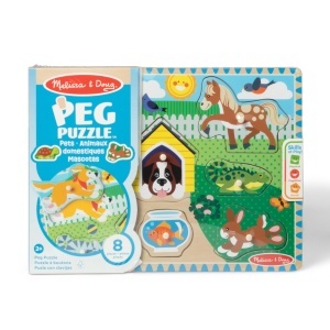 Puzzle din lemn pentru copii Melissa Doug, animale de companie, 8 piese, 2 ani - Img 3
